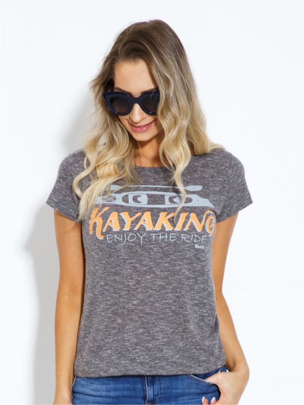 T-shirt malha botonê Kayaking